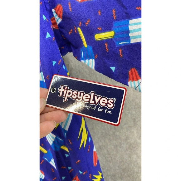 New Men's Tipsy Elves Novelty Popsicle Print Short Sleeve Shirt Size Medium (M) - Picture 10 of 11